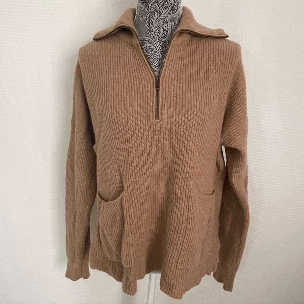 Ladies Madewell merino wool Glenbrook Half-zip sweater- large